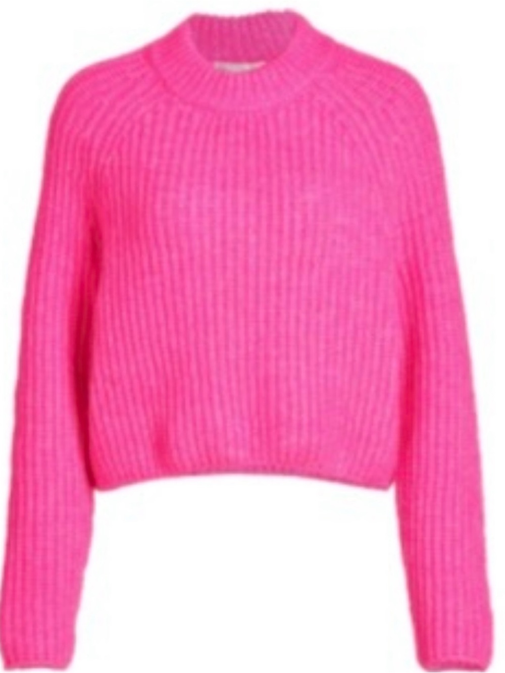 Design History Super Pink Shaker-Stitch Ribbed Crewneck Sweater. Size M. New